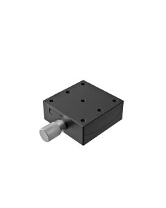 65X65mm Goniometer, Brass Dovetail, 1-Axis, +/-20 deg, 50mm Axis Ht, Right-handed, Worm-gear, 1/4-20 Thd
