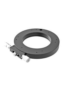160mm Diameter, Brass, Crossed-Roller Bearing Rotation Stage, 360 Deg Manual Rotation, +/-3 Deg Fine Adjustment, Micrometer Drive, M4 Threads