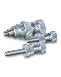 5mm Travel Differential Micrometer Head, Spherical Tip, M5xP0.5 Mounting Thread