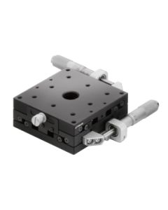 80X80mm EXC Bearing, Steel, XY-Axis Stage, Side Micrometer, +/-12.5mm, M4 Threads