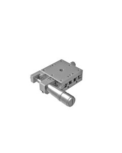 40X40mm EXC Bearing, Vacuum Compatible, Stainless Steel, X-Axis Stage, Center Micrometer, +/-6.5mm, M3 Threads