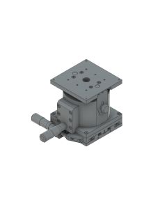 100X100mm EXC Bearing, Steel, XZ-Axis Stage, Side Micrometer, +/-12.5mm, M4 Threads, Right-handed