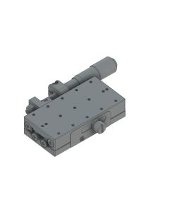 25X50mm EXC Bearing, Steel, X-Axis Stage, Side Micrometer, +/-6.5mm, M4 Threads, Right-handed