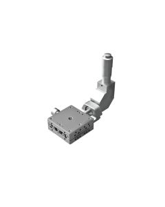 40X40mm EXC Bearing, Stainless Steel, X-Axis Stage, Center 90-Deg. Micrometer, +/-6.5mm, M3 Threads