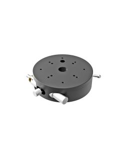 98mm Diameter, Aluminum, Lapped-Surface Bearing Rotation Stage, 360 Deg Manual Rotation, +/-5 Deg Fine Adjustment, Hex Screw Drive, M4 Threads