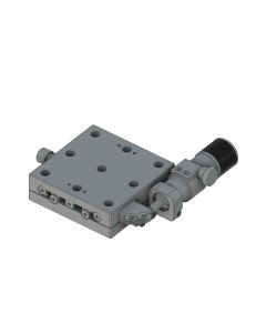 65X65mm EXC Bearing, Steel, X-Axis Stage, Side Sub-Micron Worm-screw Micrometer, +/-6.5mm, 1/4-20 Threads