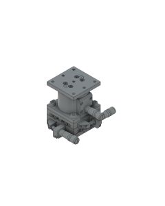 65X65mm EXC Bearing, Vacuum Compatible, Stainless Steel, XYZ-Axis Stage, Side Micrometer, +/-6.5/6.5/5.0mm, 1/4-20 Threads