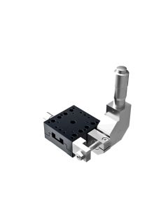 40X40mm Crossed-Roller Bearing, Aluminum, X-Axis Stage, Side 90-Deg. Micrometer, +/-6.5mm, 6-32 Threads