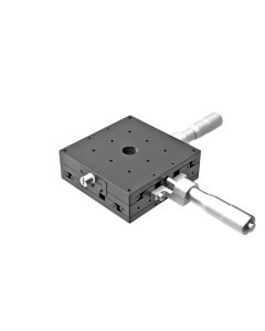 100X100mm EXC Bearing, Steel, XY-Axis Stage, Center Micrometer, +/-12.5mm, M4 Threads