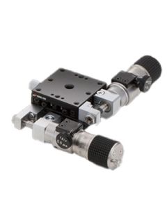 40X40mm EXC Bearing, Steel, XY-Axis Stage, Side Sub-Micron Worm-screw Micrometer, +/-6.5mm, 6-32 Threads