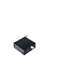 65X65mm Crossed-Roller Bearing, Aluminum, X-Axis Stage, Side Micrometer, +/-6.5mm, M6 Threads, Right-handed
