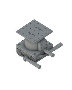 120X120mm EXC Bearing, Steel, XYZ-Axis Stage, Side Micrometer, +/-20/20/10mm, M6 Threads