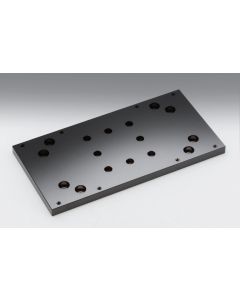 Baseplate for long travel stages to mount to M6 breadboards or XY assembly