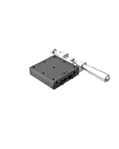 40X40mm EXC Bearing, Steel, X-Axis Stage, Side Micrometer, +/-6.5mm, M3 Threads, Right-handed
