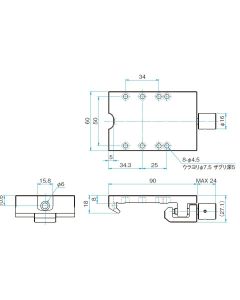 60mm-Long Viewport Carrier for Medium 50mm Wide Rails, M4 Thread
