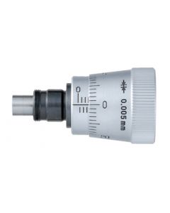 6mm Travel Micrometer Head, Flat Carbide Tip, 9.5mm Shank Diameter, 22mm Knob