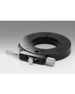 160mm Diameter, Brass, Crossed-Roller Bearing Rotation Stage, 360 Deg Manual Rotation, +/-3 Deg Fine Adjustment, Hex Screw Drive, 1/4-20 Threads
