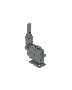 40X40mm EXC Bearing, Steel, Z-Axis Stage, (Vertical Platform/Horizontal Base) Side Differential Micrometer, +/-6.5mm, 6-32 Threads