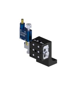 Motorized 25X25mm Ball Bearing, Aluminum, Z-Axis Stage, (Vertical Platform/Horizontal Base) Center Piezomotor, +/-2.5mm, M2 Threads