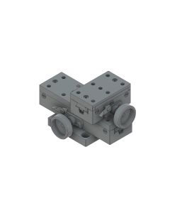 38X120mm Dovetail Bearing, Brass, XY-Axis Stage, Rack&Pinion Drive, +/-15mm, M6 Threads