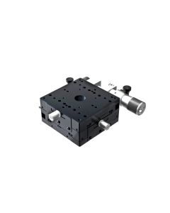 80X80mm Crossed-Roller Bearing, Aluminum, XY-Axis Stage, Side Sub-Micron Worm-screw Micrometer, +/-7.5mm, M4 Threads, Right-handed
