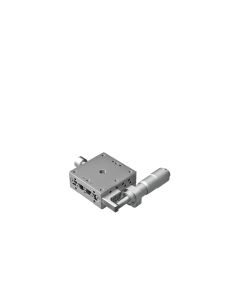40X40mm EXC Bearing, Stainless Steel, X-Axis Stage, Side Micrometer, +/-6.5mm, M3 Threads