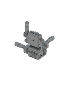40X40mm EXC Bearing, Vacuum Compatible, Stainless Steel, XYZ-Axis Stage, (Vertical Platform) Center Micrometer, +/-6.5mm, M3 Threads