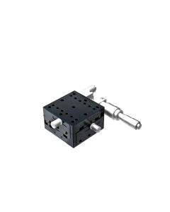 65X65mm Crossed-Roller Bearing, Aluminum, XY-Axis Stage, Side Differential Micrometer, +/-6.5mm, 1/4-20 Threads, Right-handed