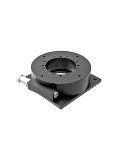 120mm Diameter, Aluminum, Lapped-Surface Bearing Rotation Stage, 360 Deg Coarse and Fine Rotation, Worm-gear Drive, 1/4-20 Threads
