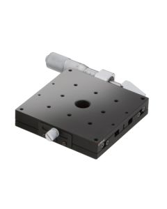100X100mm EXC Bearing, Steel, X-Axis Stage, Side Micrometer, +/-12.5mm, M4 Threads