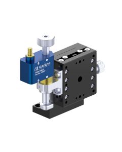 Motorized 40X40mm Ball Bearing, Aluminum, Z-Axis Stage, (Vertical Platform/Horizontal Base) Side Piezomotor, +/-5mm, M3 Threads