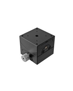 40X40mm Goniometer, Brass Dovetail, 2-Axis, +/-20 deg, 15mm Axis Ht, Right-handed, Worm-gear, 6-32 Thd