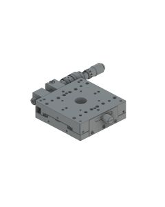 80X80mm Crossed-Roller Bearing, Aluminum, X-Axis Stage, Side Differential Micrometer, +/-7.5mm, M4 Threads, Right-handed