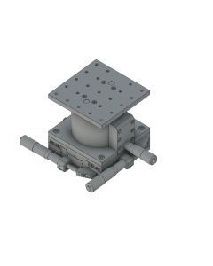 120X120mm EXC Bearing, Steel, XYZ-Axis Stage, Side Micrometer, +/-20/20/10mm, 1/4-20 Threads, Right-handed