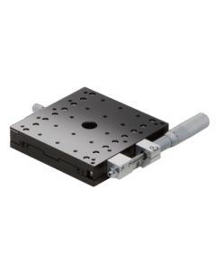 120X120mm Crossed-Roller Bearing, Aluminum, X-Axis Stage, Side Micrometer, +/-20mm, M6 Threads