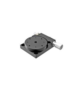 40mm Diameter, Brass, Lapped-Surface Bearing Rotation Stage, 360 Deg Manual Rotation, +/-5 Deg Fine Adjustment, Hex Screw Drive, M3 Threads