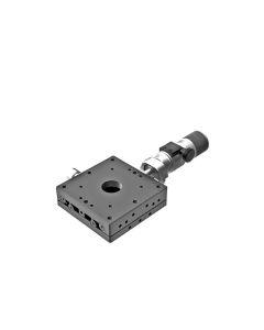 60X60mm EXC Bearing, Steel, X-Axis Stage, Center Sub-Micron Worm-screw Micrometer, +/-6.5mm, M4 Threads