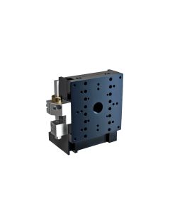 80X80mm Crossed-Roller Bearing, Aluminum, Z-Axis Stage, (Vertical Platform/Horizontal Base) Side Hex Screw, +/-7.5mm, M4 Threads