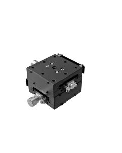 65X65mm Goniometer, EXC Bearings, 2-Axis, +/-15 deg, 75mm Axis Ht, Right-handed, Worm-gear, M6 Thd