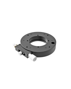 120mm Diameter, Brass, Crossed-Roller Bearing Rotation Stage, 360 Deg Manual Rotation, +/-4 Deg Fine Adjustment, Hex Screw Drive, M6 Threads