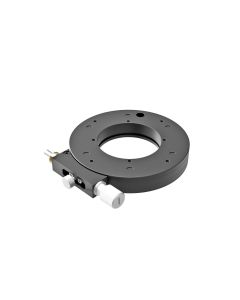 120mm Diameter, Brass, Crossed-Roller Bearing Rotation Stage, 360 Deg Manual Rotation, +/-4 Deg Fine Adjustment, Hex Screw Drive, M4 Threads