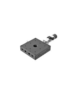 80X80mm EXC Bearing, Steel, X-Axis Stage, Center Sub-Micron Worm-screw Micrometer, +/-6.5mm, M4 Threads