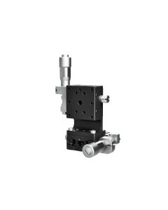25X25mm EXC Bearing, Steel, XZ-Axis Stage, (Vertical Platform) Side Micrometer, +/-3mm, M2 Threads, Right-handed