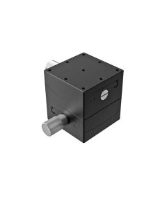 60X60mm Goniometer, Brass Dovetail, 2-Axis, +/-20 deg, 50mm Axis Ht, Right-handed, Worm-gear, M4 Thd