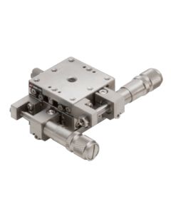 40X40mm EXC Bearing, Vacuum Compatible, Stainless Steel, XY-Axis Stage, Center Micrometer, +/-6.5mm, 6-32 Threads