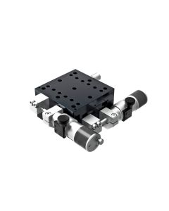 65X65mm Crossed-Roller Bearing, Aluminum, XY-Axis Stage, Side Sub-Micron Worm-screw Micrometer, +/-6.5mm, 1/4-20 Threads
