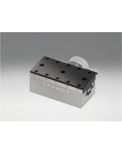 25X50mm Dovetail Bearing, Brass, X-Axis Stage, Rack&Pinion Drive, +/-10mm, M4 Threads