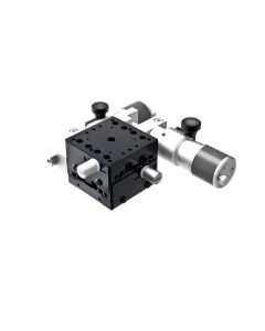 40X40mm Crossed-Roller Bearing, Aluminum, XY-Axis Stage, Side Sub-Micron Worm-screw Micrometer, +/-6.5mm, M3 Threads, Right-handed