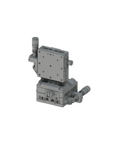 60X60mm EXC Bearing, Vacuum Compatible, Stainless Steel, (Vertical Platform) XYZ-Axis Stage, Side Micrometer, +/-6.5mm, M4 Threads