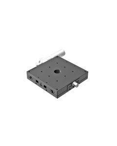 100X100mm EXC Bearing, Steel, X-Axis Stage, Side Micrometer, +/-12.5mm, M4 Threads, Right-handed